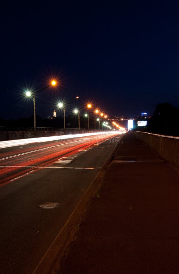 Road with car light stock image. Image of exposure, damage 9852525
