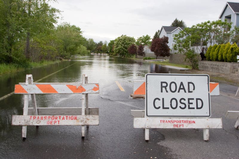 Road Closed Horizontal Flooded Street