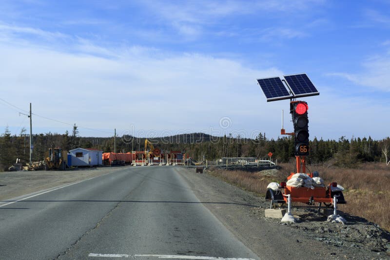 Road Construction Traffic Lights Stock Image Image of maintenance