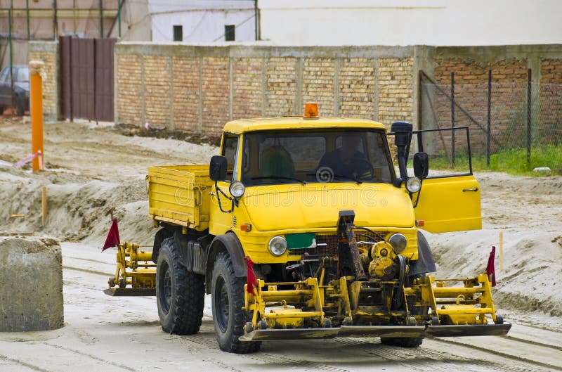 Road construction vehicle stock photo. Image of infrastructure 11200042