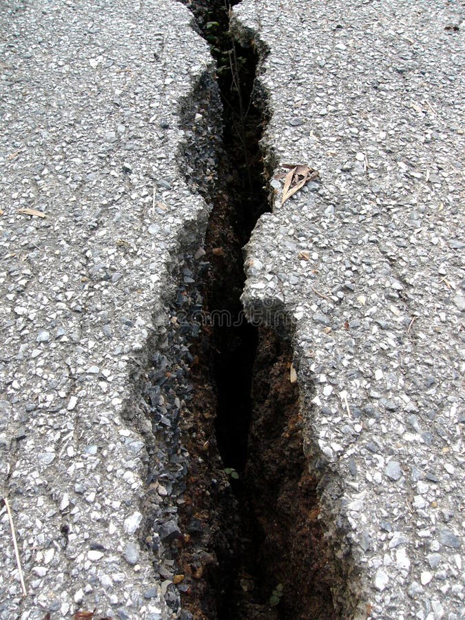 Crack in a Thai road. Crack in a Thai road