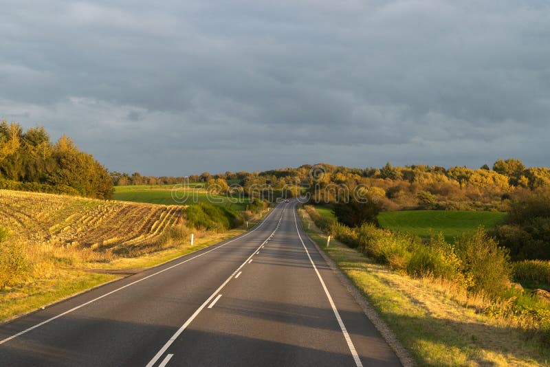 On the Road through Denmark Stock Photo Image of urban, midtjylland