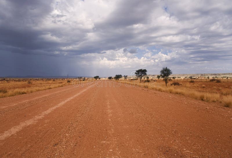 Road on a desert in Africa royalty free stock photos