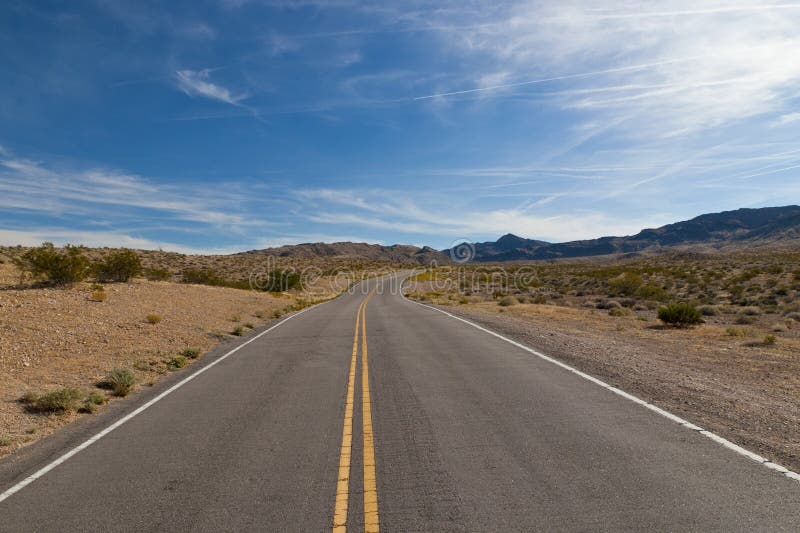 A road in the desert of Nevada