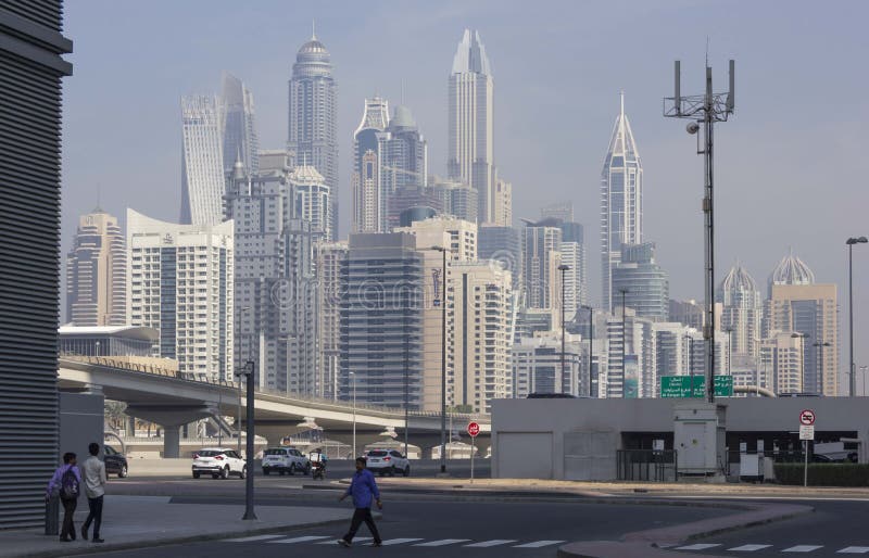 Road in Dubai, with Skyscraper Modern Building in the Background Editorial  Photo - Image of middle, contemporary: 167987371