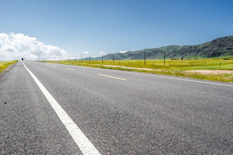 Road on grassland stock image. Image of spring, grassland 127605741