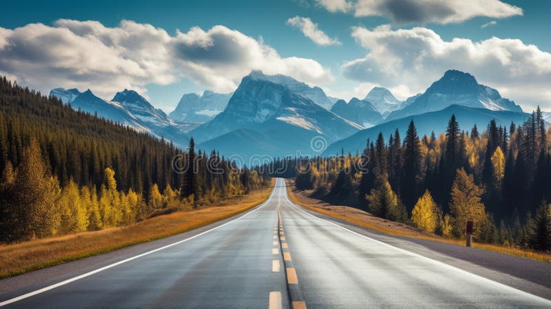 A road leading to a majestic mountain range vector illustration