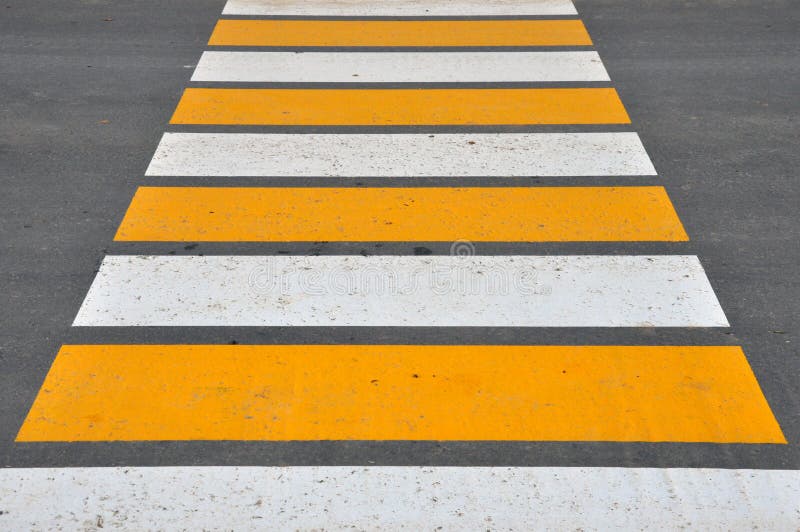 Pedestrian Crossing Road Marking, Yellow Lines Stock Image Image of