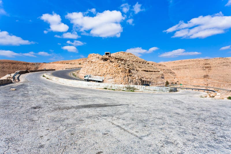 Road on mountain pass in Jordan-2