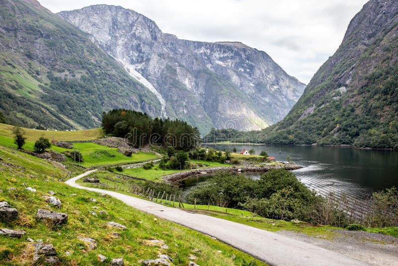 Road in Norway Over Mountains, Hills, and Fjords Stock Photo Image of