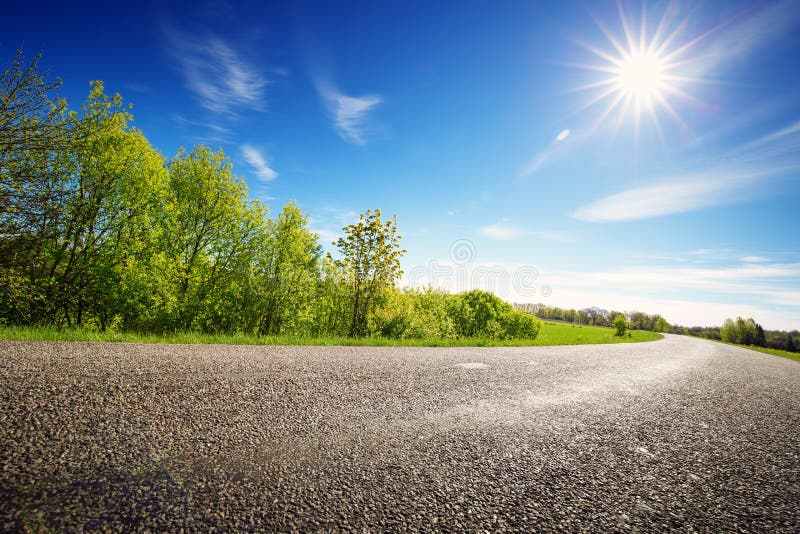 Road Panorama On Sunny Spring Day