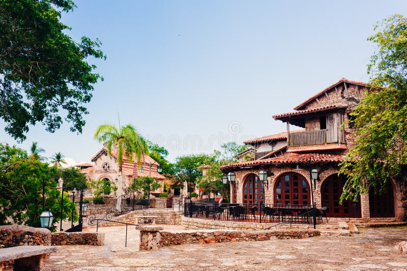 Road in park. Ancient village Altos de Chavon -