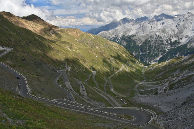 Road from Passo Stelvio to Austria