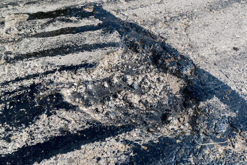 Road Repair. Hole in Asphalt and Bitumen Stock Photo Image of highway