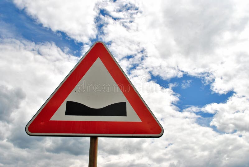 Uneven Road Ahead. Danger Road Sign Stock Photo Image of attention