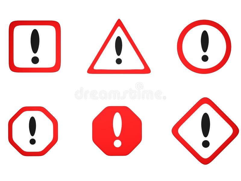 A road sign with exclamation mark stock illustration