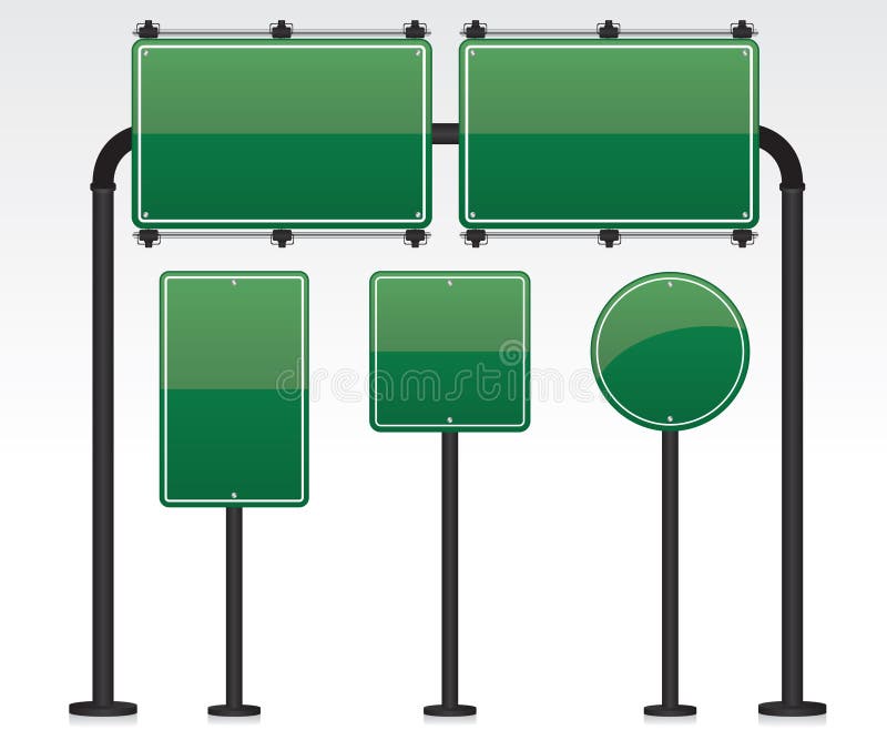 Set Of Blank Vector Road Signs Isolated On Transparent Background