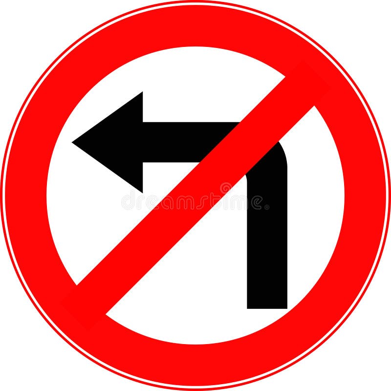Road Sign Left Turn is Prohibited. Vector Image Stock Vector ...