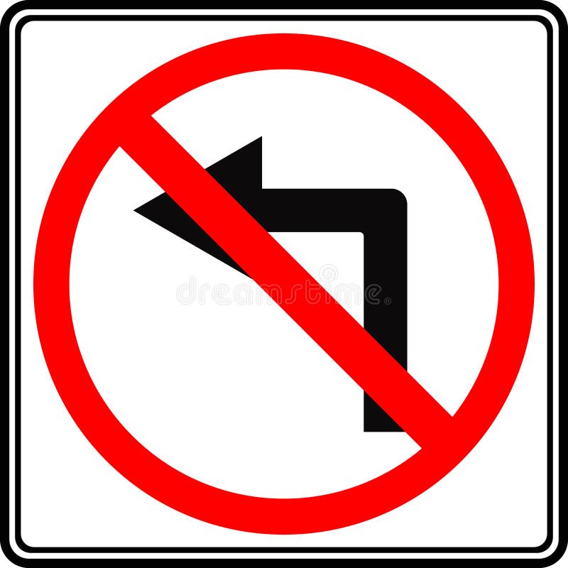 Road Sign Left Turn is Prohibited. Vector Image. Stock Vector ...