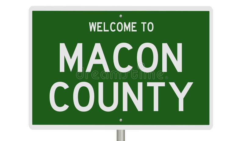 Road sign for Macon County vector illustration