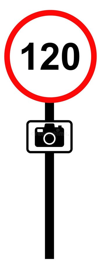 Road sign with restriction of speed 120 icon. Speed-limit cameras sign. Limit speed sign for car. Computer mouse cursor symbol. royalty free illustration