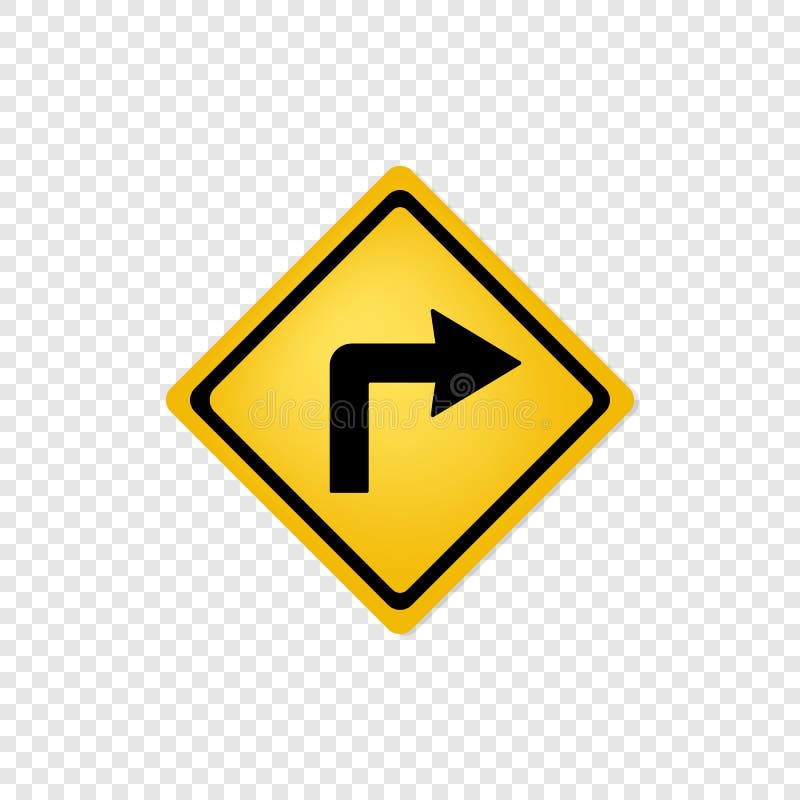 Road Sign Right Turn Icon Stock Illustration Illustration Of Drive