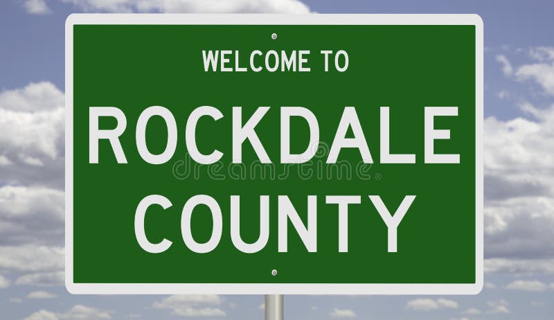 Map of Rockdale County in Georgia - Road Sign Illustration