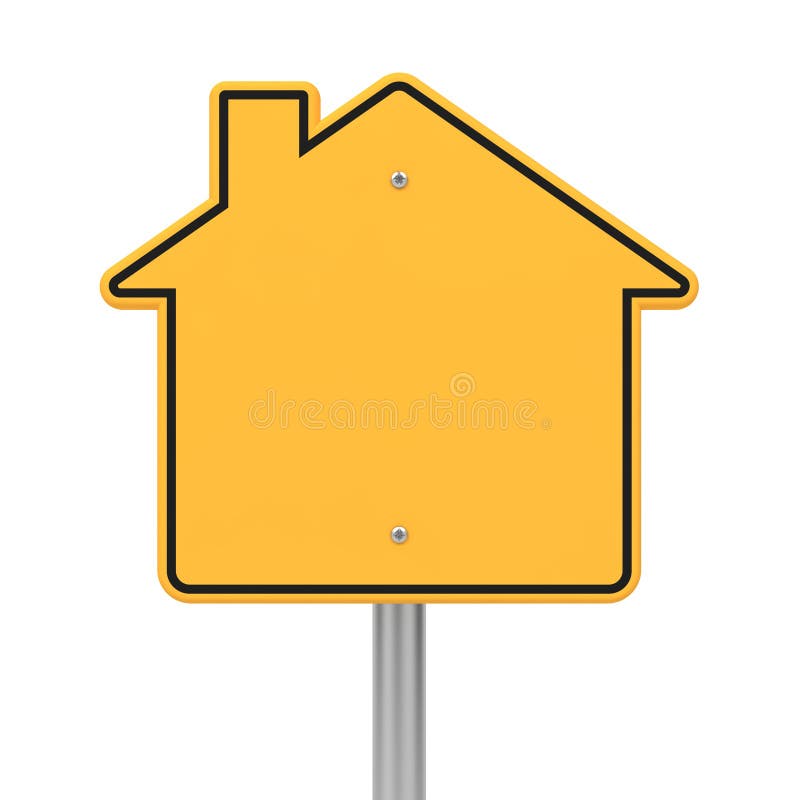 Road Sign in Shape Houses.