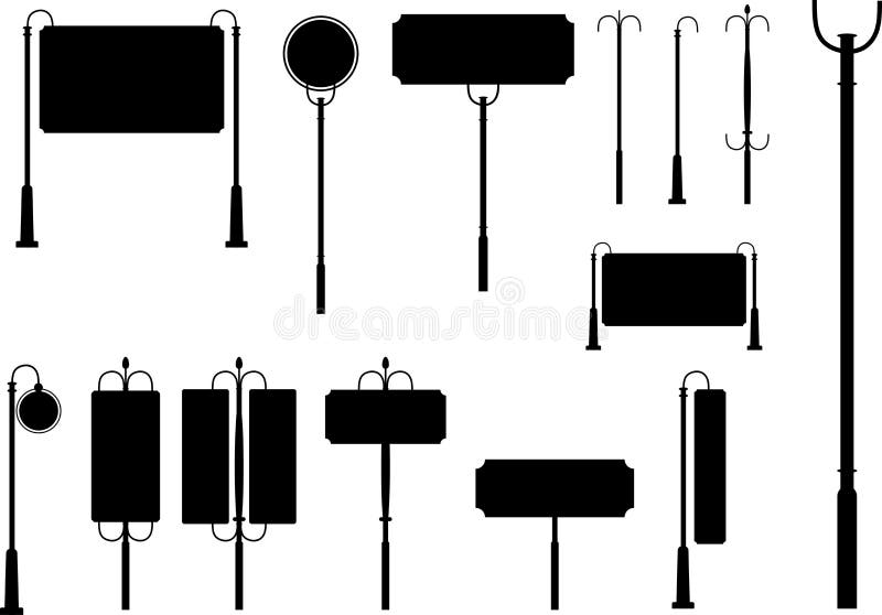 Silhouettes Vintage Road Signs Stock Illustrations 13 Silhouettes
