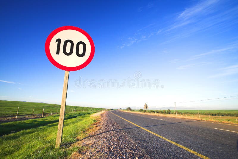 Road sign for speed limit