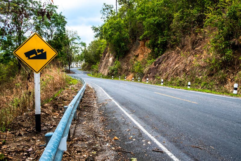 A warning Road sign,steep descent best displayed before a steep downgrade  that can be helpful to the drivers, isolated vector illustration