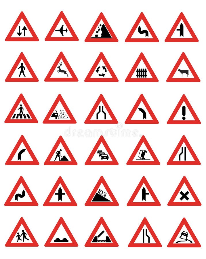 Yellow Road Signs Stock Vector. Illustration Of Separate - 35469563