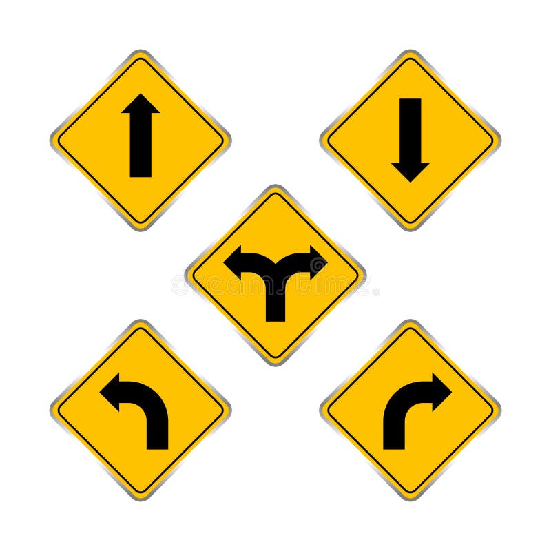 yellow road signs and meanings