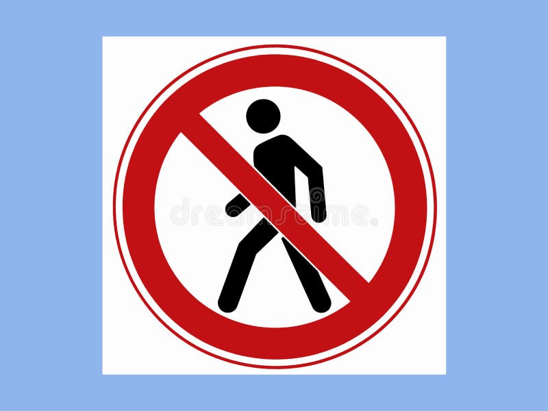 Road stop sign on the blue background stock illustration