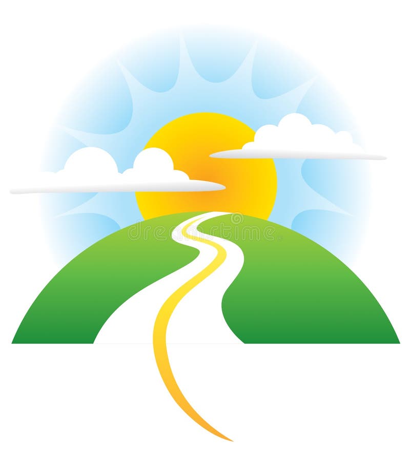 Silnice s zapadajícího slunce logo ikonu.