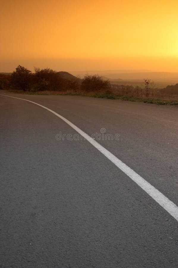 Road at sunset stock image. Image of motorway, velocity - 6969399