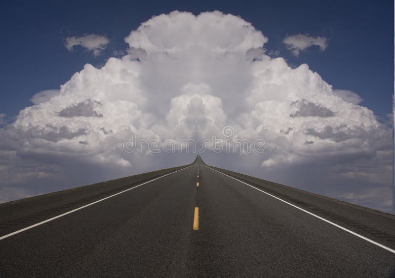 Road to clouds stock photos Road to clouds stock photos