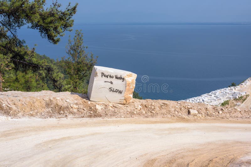 Road To Marble Beach through Quarry Stock Image Image of steep