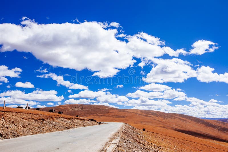 Road to tibetan mountain