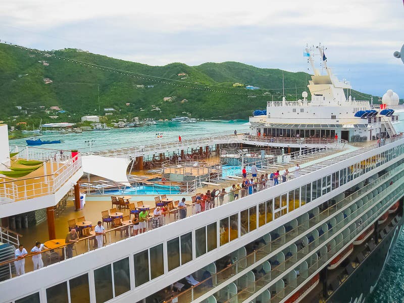 Road Town, Tortola, British Virgin Islands - February 06, 2013: Cruise ship Mein Schiff 1 docked in port