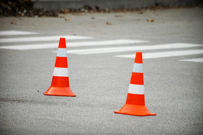 Road Traffic Cone on Accident Site Stock Image Image of driving