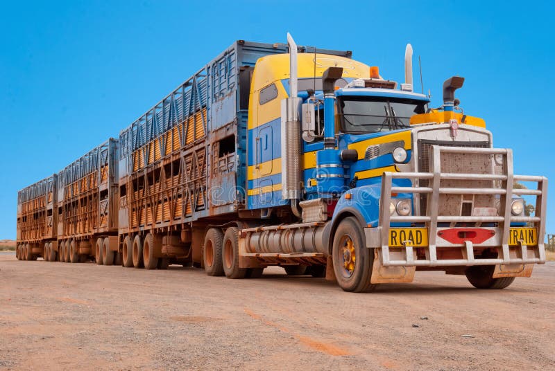 Road train in the Australian outback