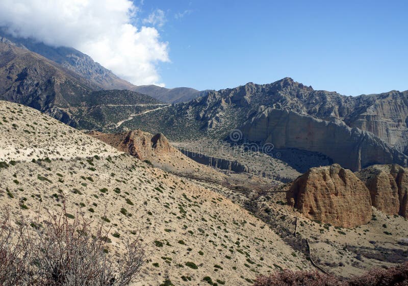 The road in Upper Mustang, Nepal