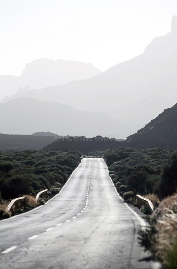 Road in volcanic mountains