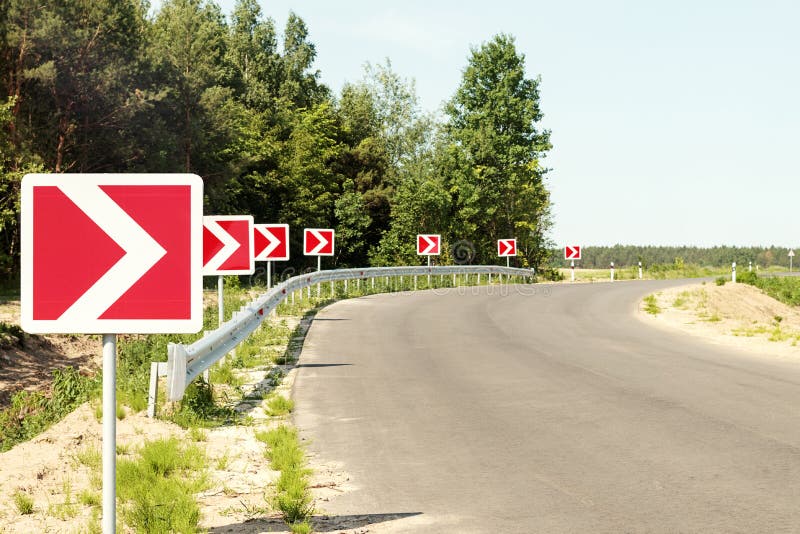 Dangerous turns, warning traffic sign isolated on white background Stock  Photo - Alamy