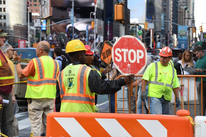 Road Work in Manhattan, New York City Road Construction Editorial Stock