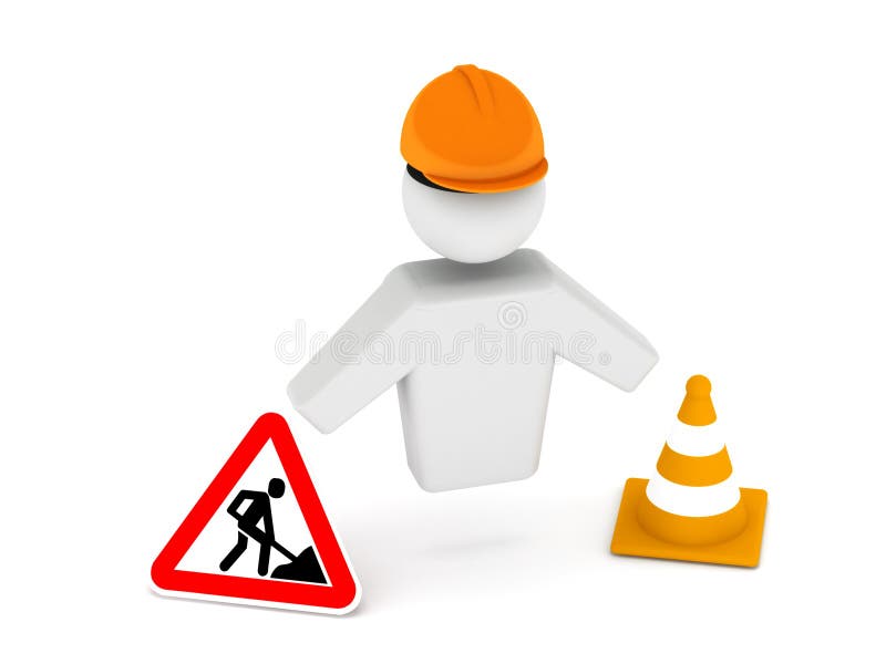 Road worker royalty free illustration