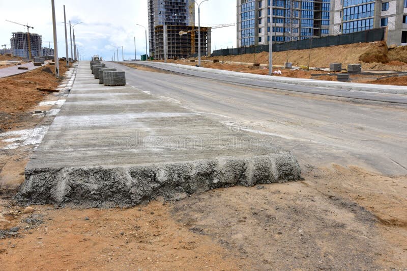 Road Works Activity at Construction Site. Construction and Development