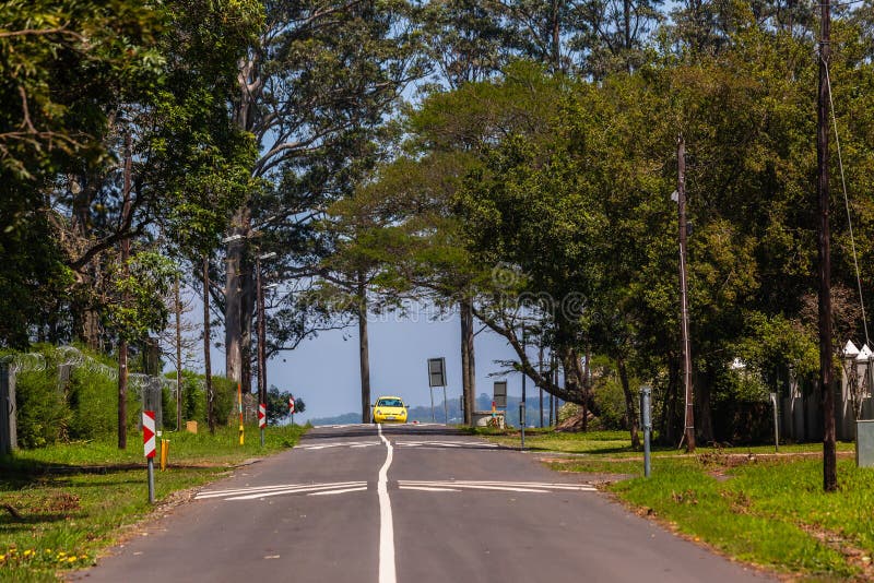 Road Yellow Car Speed Humps Route