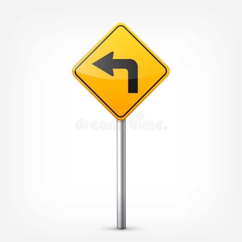 Road Yellow Signs Collection Isolated On White Background Road Traffic Control Lane Usage Stop And Yield Regulatory Stock Vector Illustration Of Notice Blank